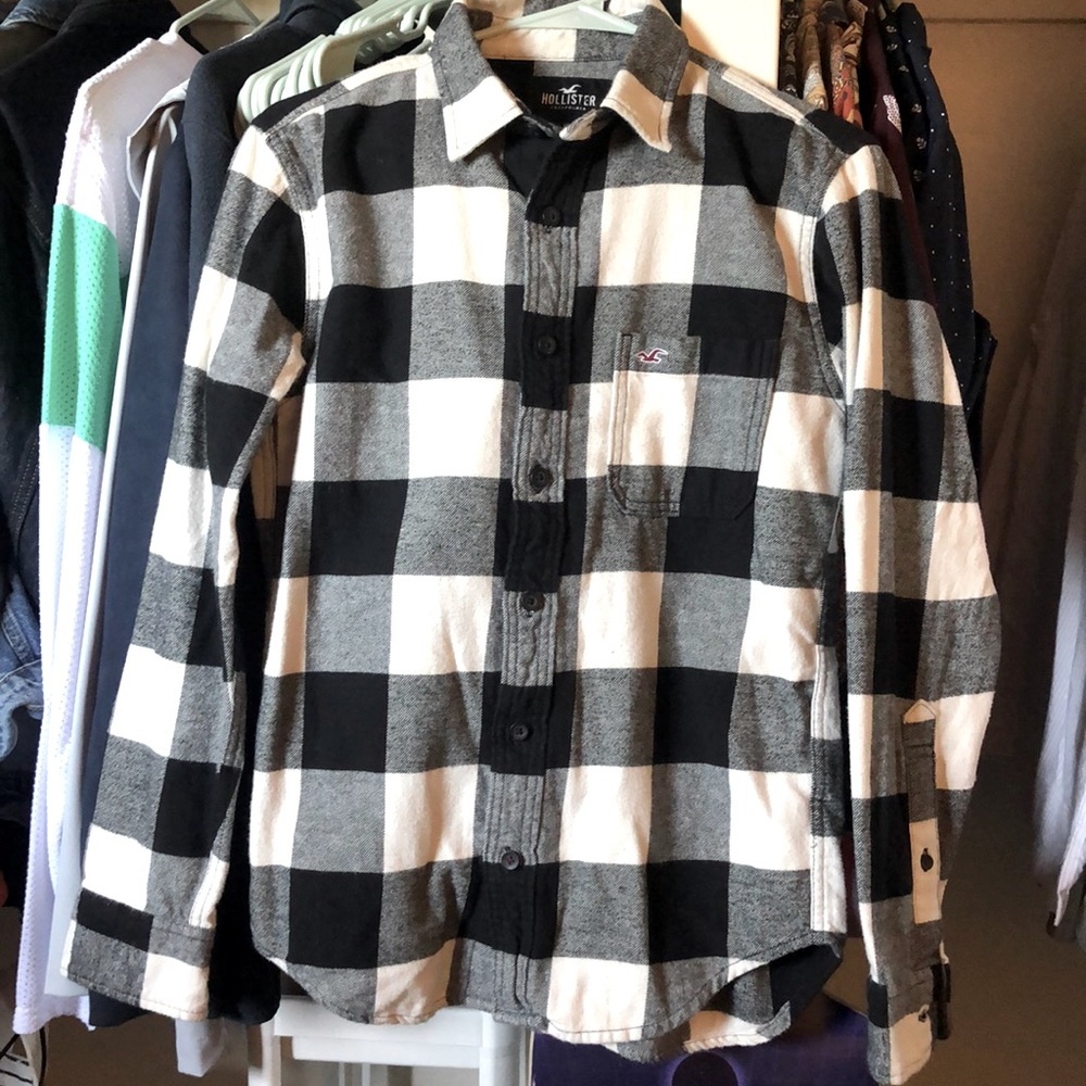Hollister Black and White Flannel
